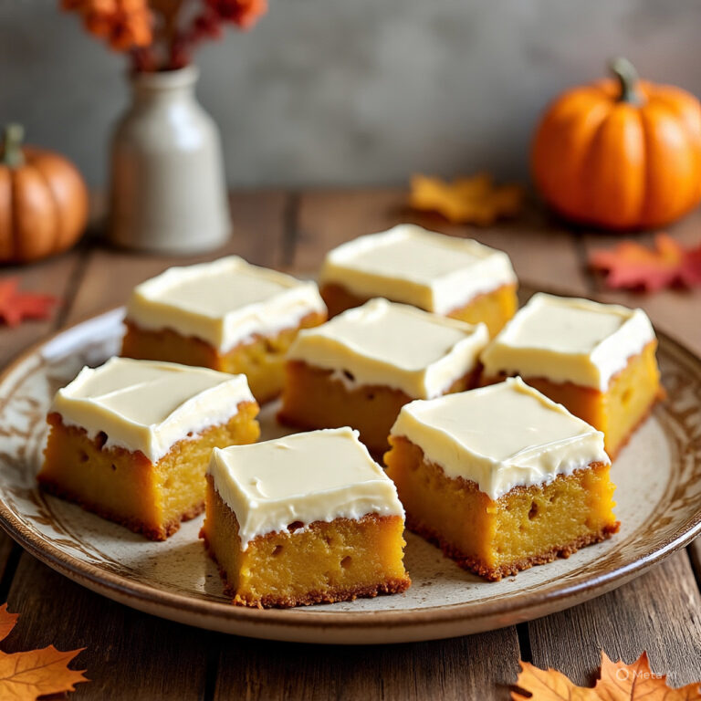 Soft Pumpkin Bars with Sweet Cream Frosting