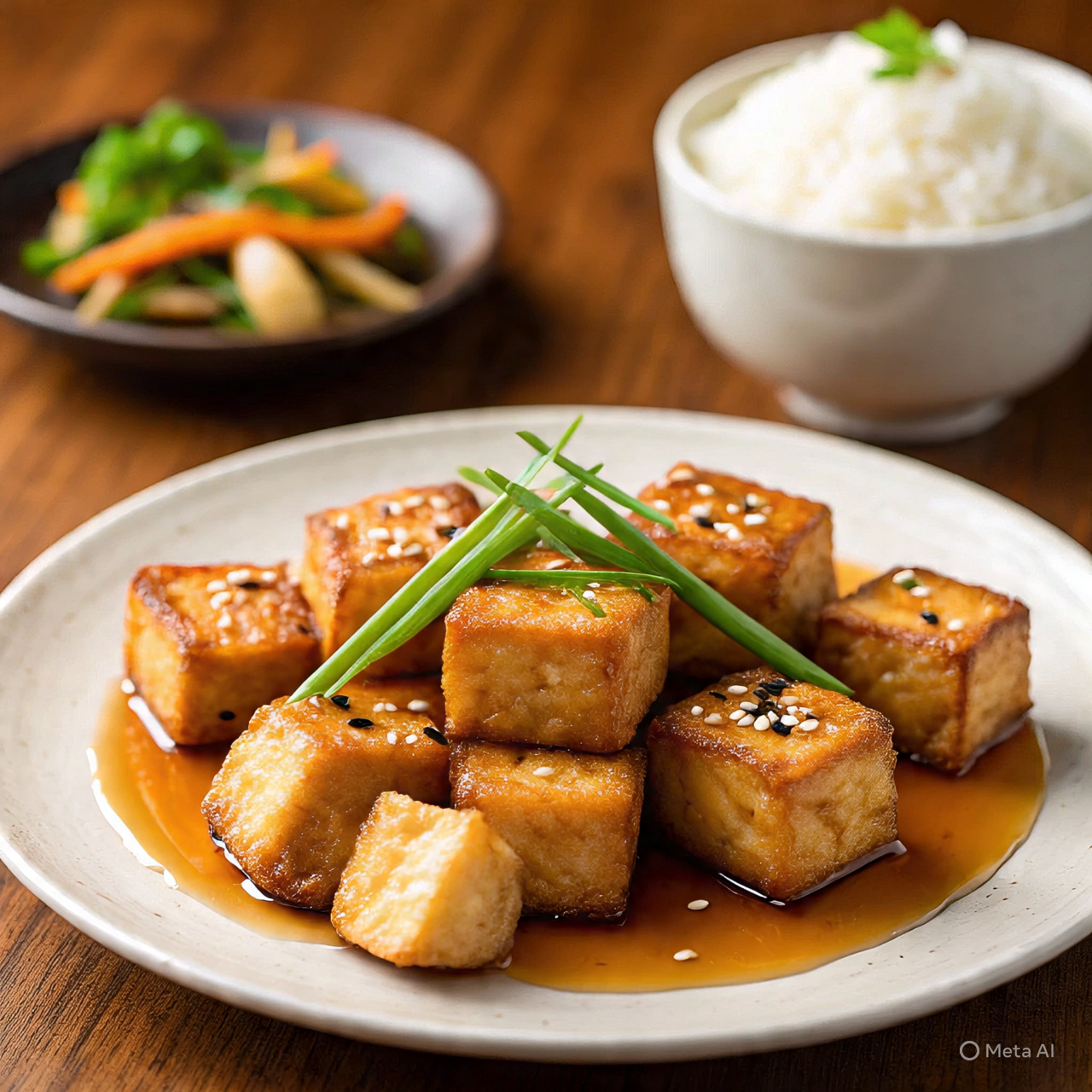Crispy Honey Garlic Tofu