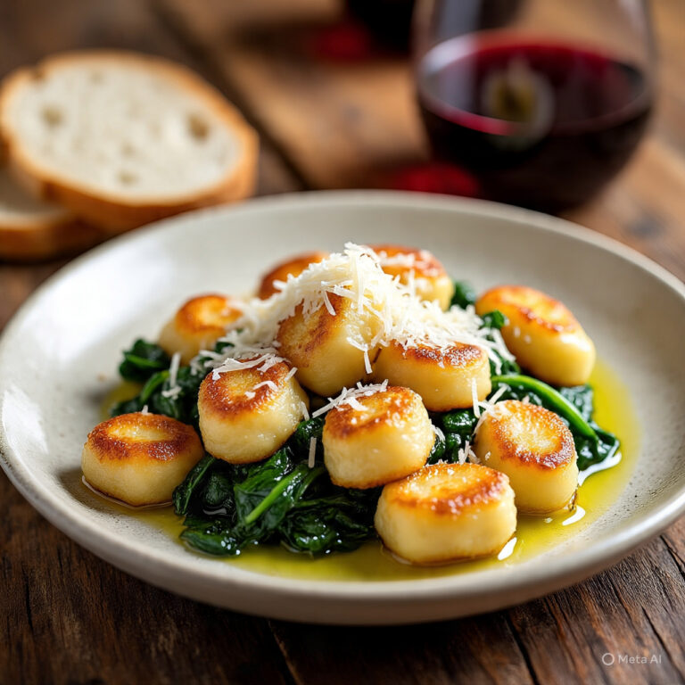 Pan-Fried Gnocchi with Spinach
