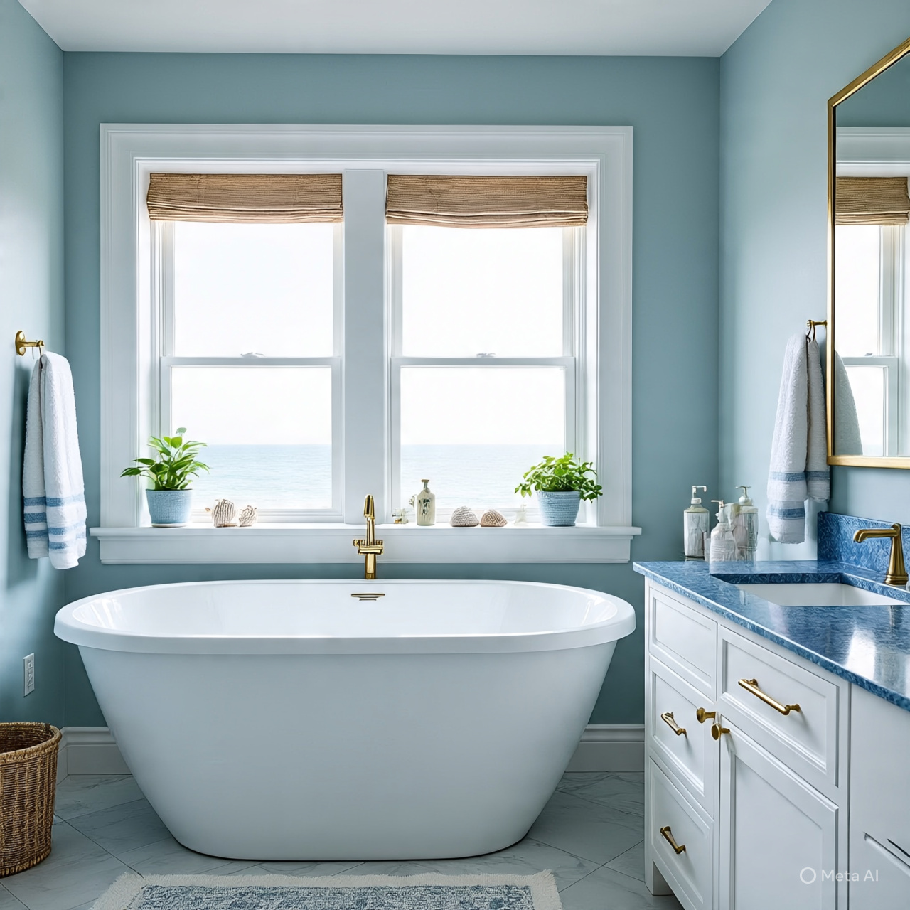 Blue & White Coastal Bathrooms