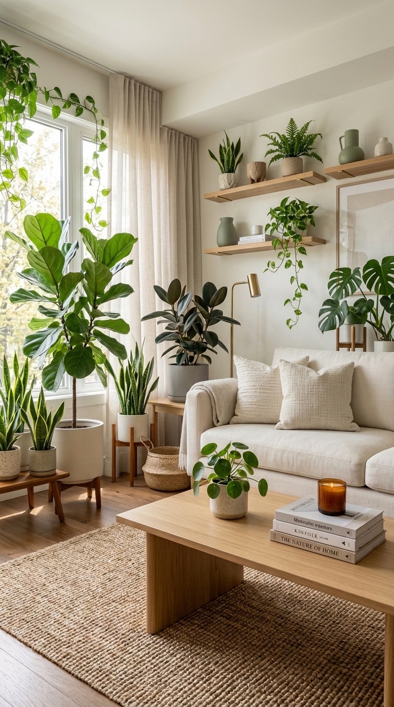 Living Room Plant Styling Ideas